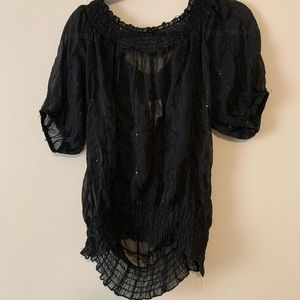 Off the Shoulder Black Blouse